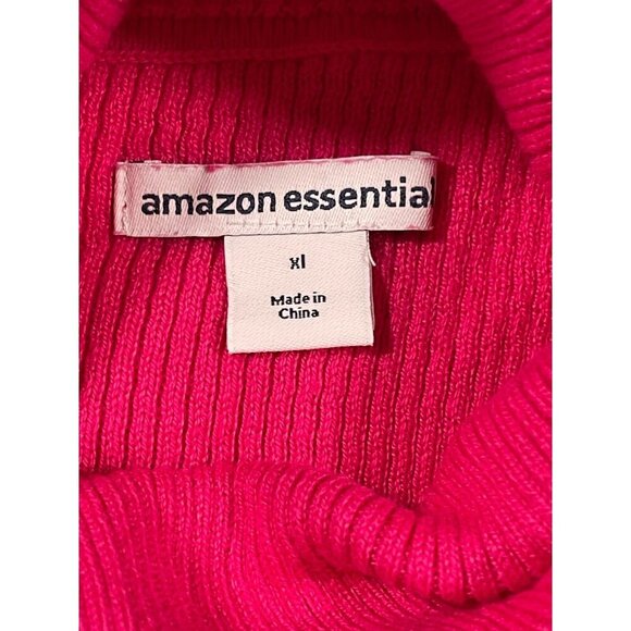 Amazon Essentials Women's Bright Pink Slim Fit Turtleneck Sweater SIZE-XL - Picture 3 of 8